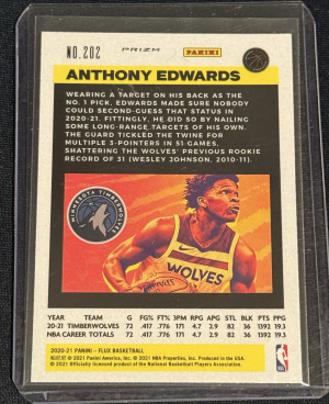 ANTHONY EDWARDS - 2020-21 Panini Flux #202 RED ROOKIE back