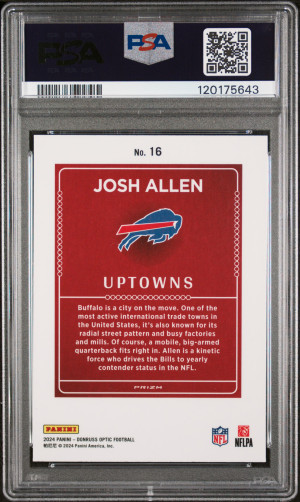2024 Panini Donruss Optic Uptowns Josh Allen back