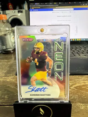 2025 Leaf Football Nation - A New Dawn Auto Lava Purple #NA-CS1 Cameron Skattebo front
