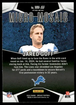 2024 Panini Mosaic #MM-JGF Jared Goff Micro Mosaic back