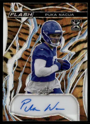 2023 Leaf Eclectic - Flash Auto Metalized Sparkles Gold #FA-PN1 Puka Nacua #/1 front