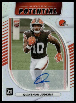 2025 Donruss Optic #7 Quinshon Judkins Hidden Potential Autographs #/199 front
