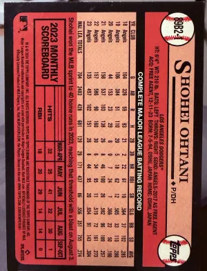 Shohei Ohtani 2024 Topps 35th Anniversary Silver Foil #89B2-1 back