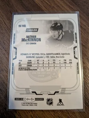 Nathan Mackinnon 4 Nations Face-off OPC O-pee-Chee 2025-26 back