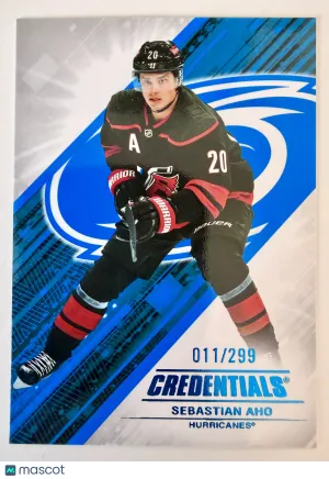 2024 Upper Deck Credentials Sebastian Aho Blue /299 front