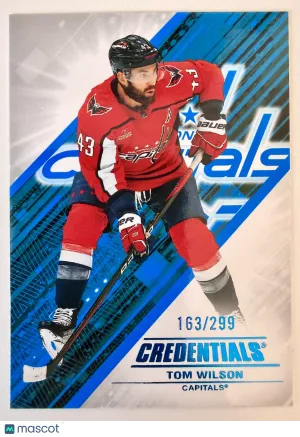 2025 Upper Deck Credentials Hockey Tom Wilson Blue /299 front
