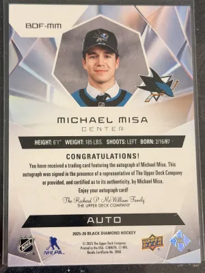 2025 Black Diamond Michael Misa Diamond Futures Auto /35 back