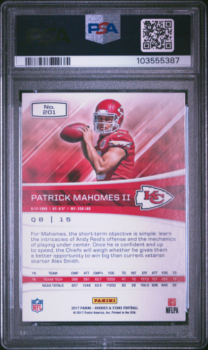 2017 Panini Rookies & Stars Patrick Mahomes Ii back