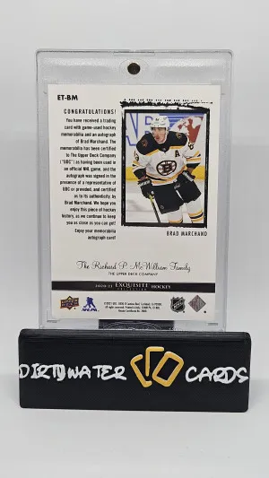 2020-21  Brad Marchand Upper Deck Exquisite Autograph Patch / 25 back