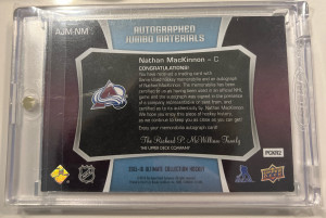 Nathan MacKinnon Ultimate Jumbo Materials Auto back