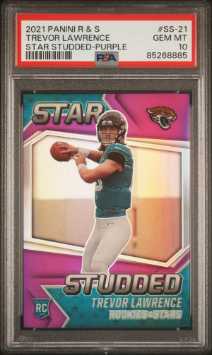 2021 Panini Rookies & Stars Star Studded Trevor Lawrence Star Studded-Purple front