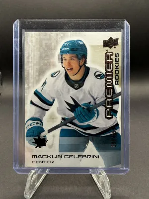 Macklin Celebrini 196/399 Premier Rookies front