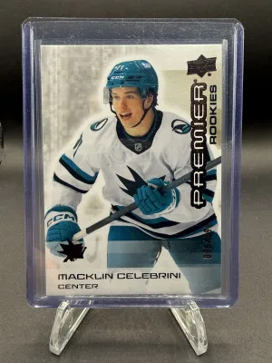 Macklin Celebrini Premier Rookies 095/399 front