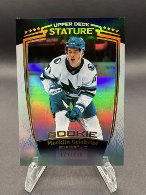 Macklin Celebrini Stature Rookie 121/999 front