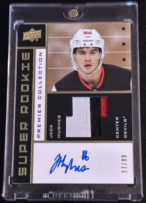 2019-20 Premier Jack Hughes Super Rookie RPA /99 back