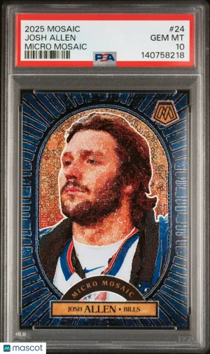 2025 Panini Mosaic Football Josh Allen #24 Micro Mosaic PSA 10 front