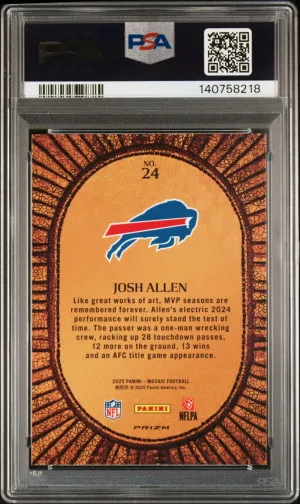 2025 Panini Mosaic Football Josh Allen #24 Micro Mosaic PSA 10 back