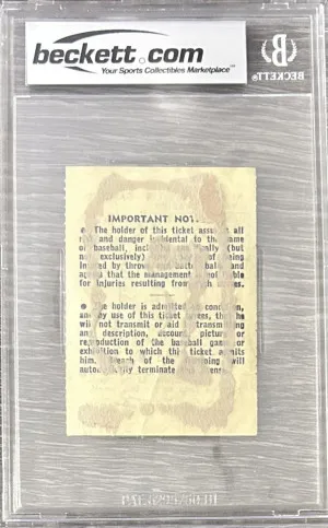 1955 Ny Yankees Mickey Mantle Hr 102/536 Ticket Whitey Ford Win 51/236 Bas 2 back