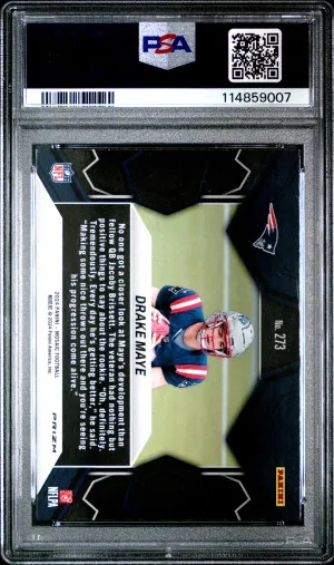 2024 Panini Mosaic Drake Maye Reactive Yellow back