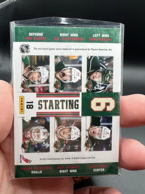 Minnesota Wild 2012-13 Panini Starting 6 Jersey back
