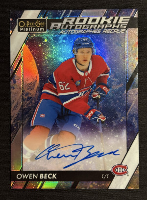 2023-24 Upper Deck O-Pee-Chee Platinum Cosmic Rookie Auto 03/35 #ROB Owen Beck front