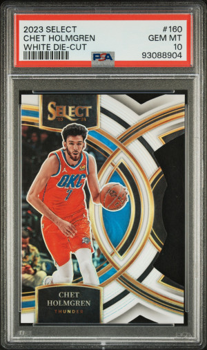 2023 Panini Select Chet Holmgren Die-Cut White Prizm /149 PSA 10 front