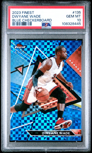 2023 Topps Finest Dwyane Wade Blue Checkerboard /75 PSA 10 front