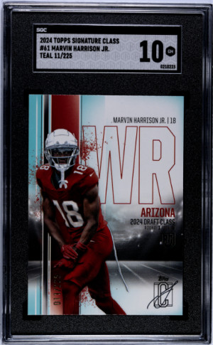 2024 Topps Signature Class Marvin Harrison Jr. Teal /225SGC 10 front