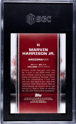 2024 Topps Signature Class Marvin Harrison Jr. Teal /225SGC 10 back