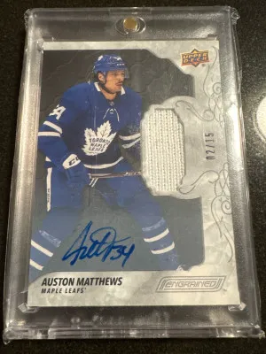 Auston Matthews Engrained Fight Strap Auto /15