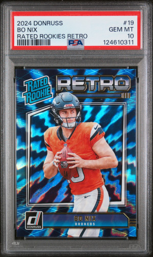 2024 Panini Donruss Rated Rookies Retro Bo Nix front