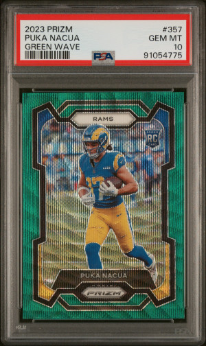2023 Panini Prizm Puka Nacua Green Wave front