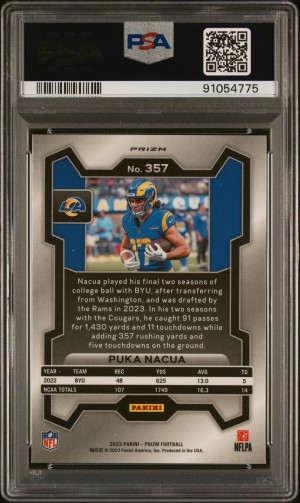 2023 Panini Prizm Puka Nacua Green Wave back