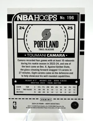 2024-25 Panini Hoops TOUMANI CAMARA 1/1 Artist Proof back