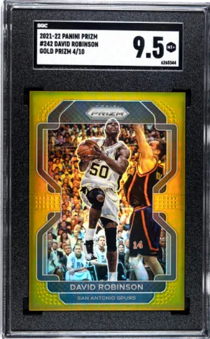 2021-22 Panini Prizm DAVID ROBINSON TRUE GOLD Prizm  /10 SGC 9.5 front