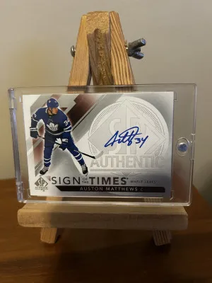 2017-18 SP Authentic Auston Matthews Sign Of The Times #SOTT-AM 2nd Year front