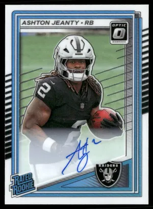 2025 Donruss Optic #202 Ashton Jeanty Rated Rookies RPS Autographs #/350 front