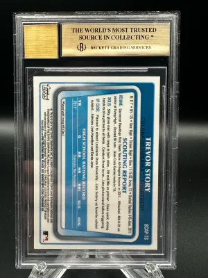 2011 Bowman Chrome Trevor Story Auto BGS 9.5/Auto 10 back