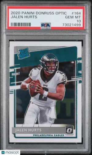 2020 Donruss Optic Rated Rookie Jalen Hurts #164 PSA 10 front