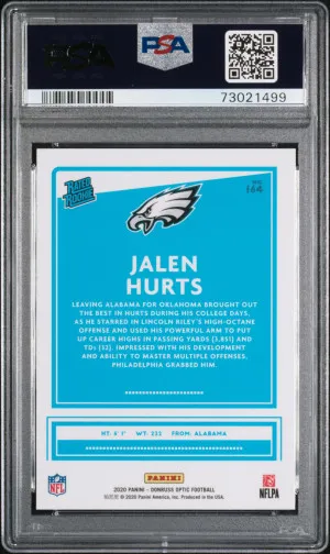 2020 Donruss Optic Rated Rookie Jalen Hurts #164 PSA 10 back