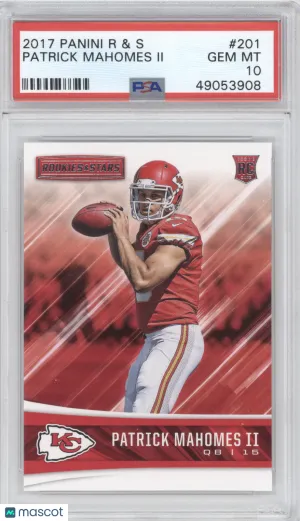 2017 Panini Rookies & Stars Patrick Mahomes II #201 RC PSA 10 front