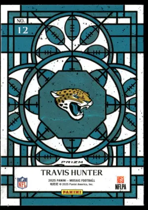 2025 Panini Mosaic #12 Travis Hunter Stained Glass back