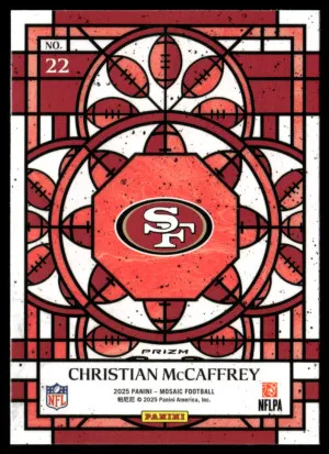 2025 Panini Mosaic #22 Christian McCaffrey Stained Glass back
