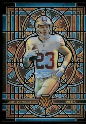 2025 Panini Mosaic #22 Christian McCaffrey Stained Glass front
