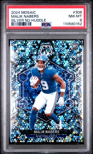 2024 Panini Mosaic Malik Nabers Silver No Huddle front