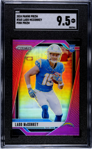 2024 Panini Prizm Ladd Mcconkey Pink Prizm SGC 9.5 front