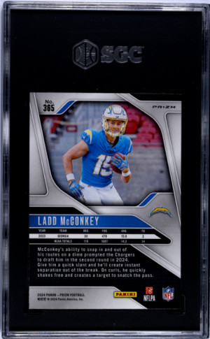 2024 Panini Prizm Ladd Mcconkey Pink Prizm SGC 9.5 back