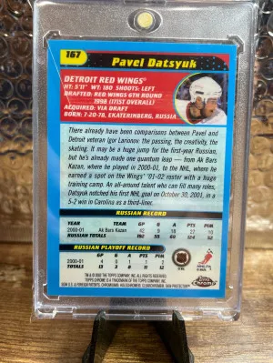 2001 Pavel Datsyuk Topps Chrome Rookie Card back
