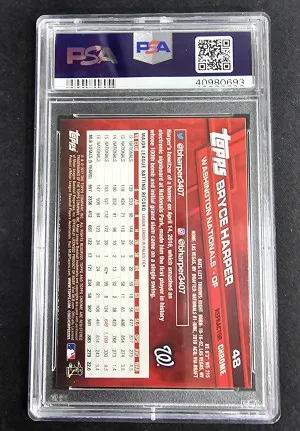 2017 Topps Chrome Bryce Harper White Jersey-Refractor back