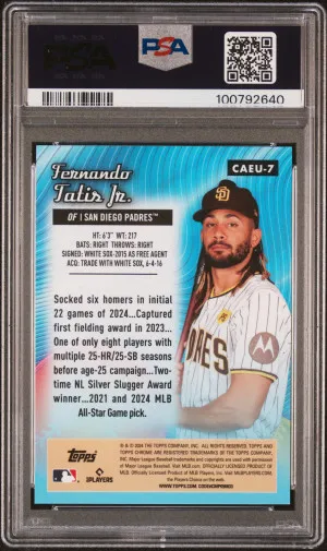 2024 Topps Chrome Update Fernando Tatis Jr. #7 All-Etch Orange 16/25 PSA 10 back